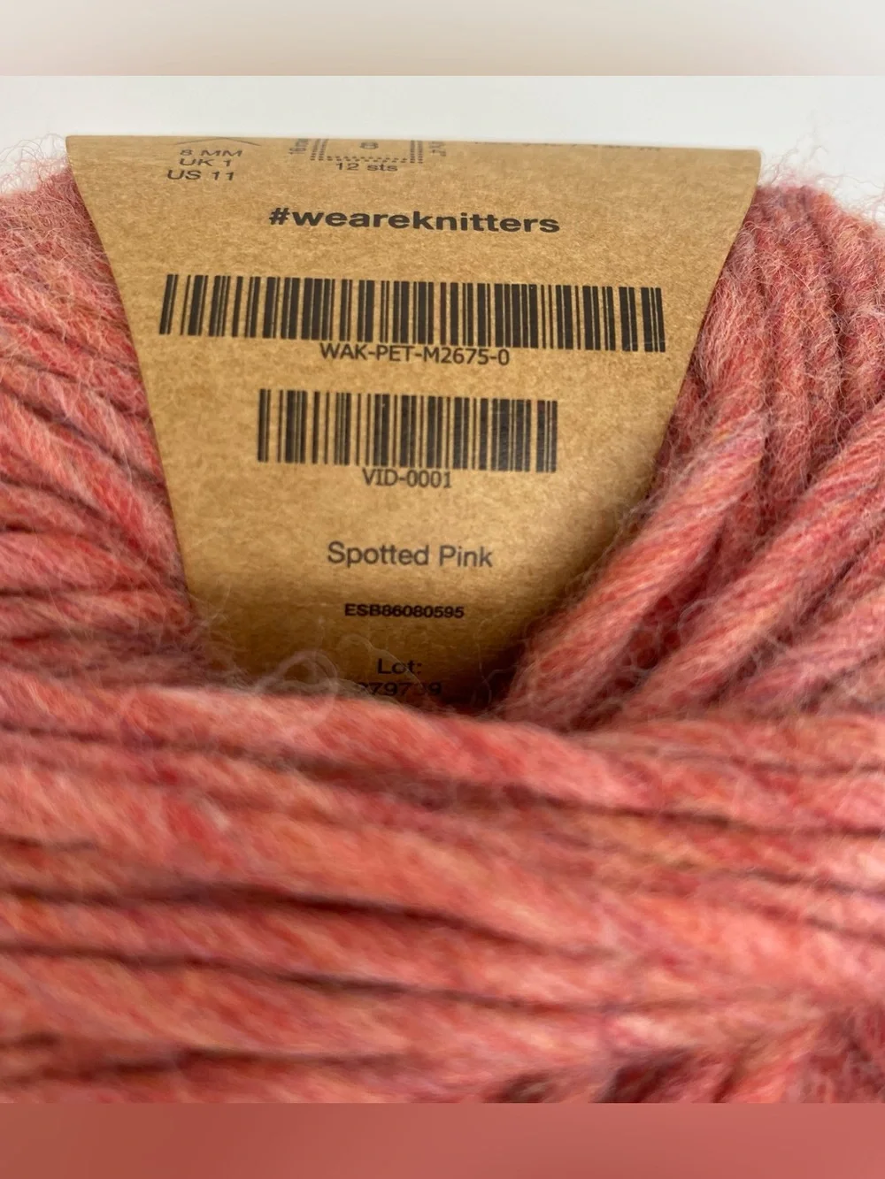 We Are Knitters The Petite Wool Yarn Spotted Pink 100% Wool 2 Skeins NEW